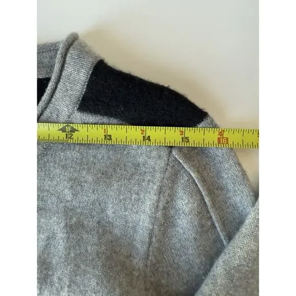 S - FREE 100% CASHMERE SWEATER Womens sz S GRAY Black Great Condition - Picture 7 of 8